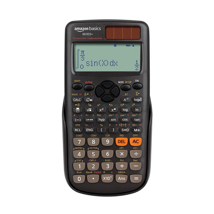 Amazon Basics 991ES Plus Scientific Calculator | 417 Functions | Four-Line Natural Display | Dual Power Solar & Battery | Engineering & Student Calculator | Black - Unboxify