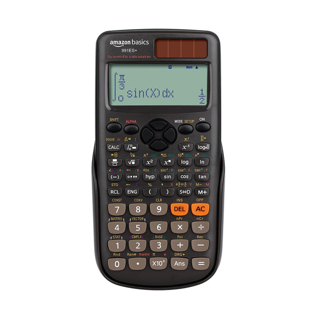 Amazon Basics 991ES Plus Scientific Calculator | 417 Functions | Four-Line Natural Display | Dual Power Solar & Battery | Engineering & Student Calculator | Black - Unboxify