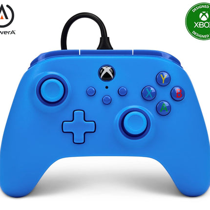 PowerA Wired Gaming Controller for Xbox Series X/S, Xbox One, PC, Windows 10/11, Blue (Officially Licensed)