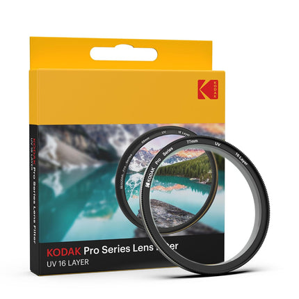 Kodak 77mm Pro Series Camera Lens UV Filter|16 Layer Multi Coating for DSLR Camera Lens|Protection from UV Rays, Dust & Scratches|Aluminum Lens Ring|Waterproof|Black