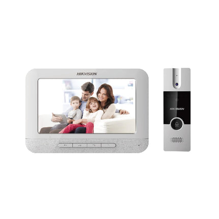 HIKVISION Analog Video Intercom System with 7" TFT LCD Screen Wired Video Door Phone/Bell| 1080p Resolution | BuiltIn Mic & Loudspeaker|Noise Echo Cancellation|One Call Button(DS-KIS202T)