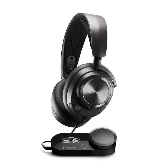 SteelSeries Arctis Nova Pro Multi-System Wired Gaming On Ear Headset - Premium Hi-Fi Drivers - Hi-Res Audio - 360° Spatial Audio - GameDAC Gen 2 - ESS Sabre Quad-DAC - ClearCast Gen 2 Mic - PC, PS5