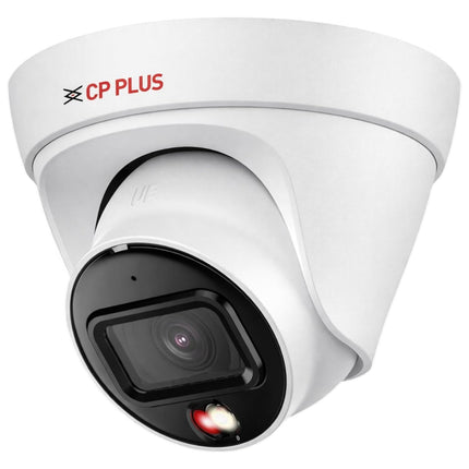 CP Plus 8MP Dual Light Dome Camera, IR Range of 30 Mtr., Warm Light Range of 30 Mtr, PoE, IP67, Support Built-in Mic, DWDR, Day/Night (ICR), Instastream, H.265, H.264, MJPEG [CP-UNC-DA81L3C-LQ]