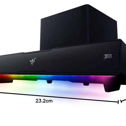 Razer Leviathan V2: Multi-Driver PC Gaming Soundbar with Subwoofer - THX Spatial Audio- Chroma RGB - Bluetooth 5.2 - for PC, Desktop/Laptop, Smartphones, Tablets & Nintendo Switch-RZ05-03920100-R3G1