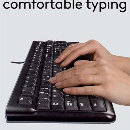 Logitech MK120 Wired USB Keyboard and Mouse Set for Windows, Optical Wired Mouse, Full-Size Keyboard, USB Plug-and-Play, Compatible for PC, Laptop-Black - Unboxify