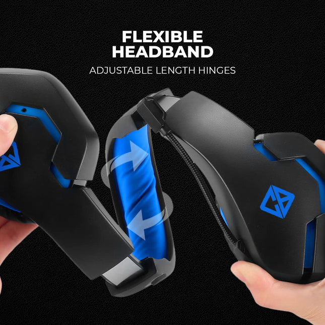 Cosmic Byte Stardust Wired On Ear Headphones with Mic Flexible for PS4, Xbox One, Laptop, PC, iPhone and Android Phones (Black,Blue)