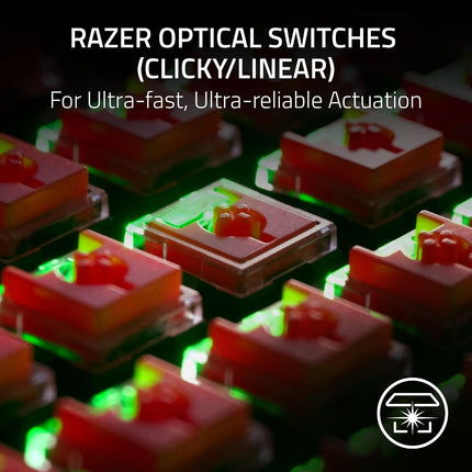 Razer Deathstalker V2 Gaming Keyboard: Low-Profile Optical Switches-Linear Red-Ultra-Durable Coated Keycaps-Durable Aluminum Top Plate-Multi-Function Roller And Media Button-Chroma Rgb,USB-C