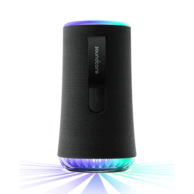 Soundcore by Anker Glow Portable Speaker with 30W 360° Sound, Synchronized Radiant Light, 18H Playback, Customizable Eq and Light Show, and Ip67 Waterproof - Black, Bluetooth
