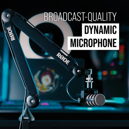 Rode Podmic Dynamic Unidirectional Podcasting Microphone With Wired Connection (Black)