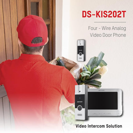 HIKVISION Analog Video Intercom System with 7" TFT LCD Screen Wired Video Door Phone/Bell| 1080p Resolution | BuiltIn Mic & Loudspeaker|Noise Echo Cancellation|One Call Button(DS-KIS202T)