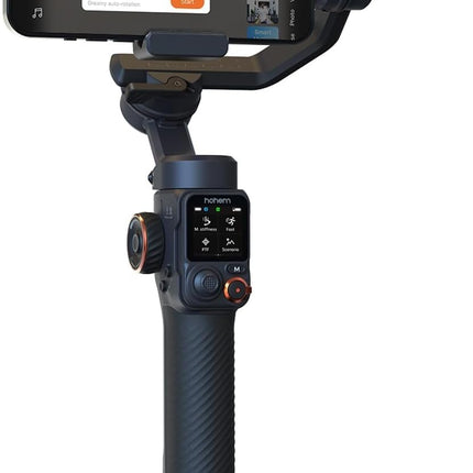 hohem Isteady M7 3 Axis Gimbal Stabilizer for iPhone and Smartphone W/AI Tracking,Detachable Touchscreen Remote,Extension Pole,Magnetic Fill Light for Video Recording, Black