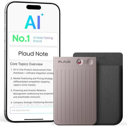 Plaud Note AI Voice Recorder Device/Dictaphone w/Case App Control AI Transcribe & Summarize Support 112 Languages 64GB Digital Audio Recorder Note Taker for Lectures Meetings Calls, Starlight