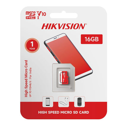 HIKVISION Extreme 16GB microSDXC Memory Card Class 10, V30 | 92MB/s Read, 15MB/s Write Speed | Compitable with Smartphones, Camera, CCTV | Drop Protection | Memory Card | 3 Yrs Warranty.