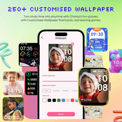 WatchOut Champion Smart Watch for Kids with Habit Builder & Health Tracking | Curved Smartwatch with Waterproof | Activity Tracker for Children | School-Safe Smart Watch for Boys & Girls Ages 3–17