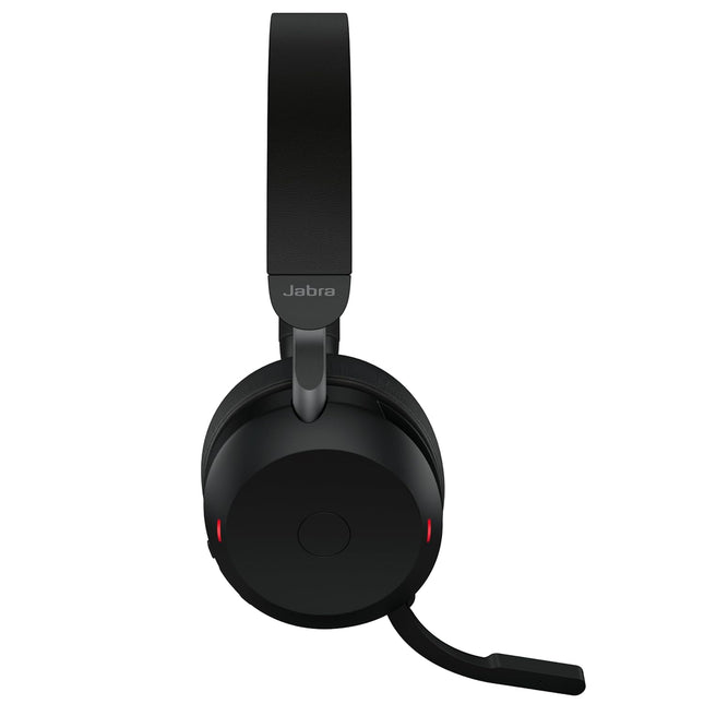 Jabra Evolve2 75 Wireless PC Headset with Charging Dock and 8-Mic Technology - Dual Foam Stereo Headphones with Advanced Active Noise Cancellation, USB-A Bluetooth Adapter and UC Compatibility - Black
