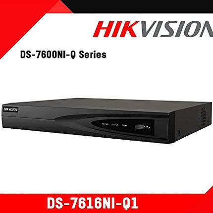HIKVISION 16 Channel NVR 4K 1U H.265+ 160 Mbps DS-7616NI-Q1 Black