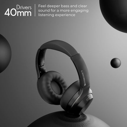 ZEBRONICS Duke Plus (2026 Upgrade) Wireless Headphones, BT v5.4, Upto 70hrs Playback, 40mm Drivers, Gaming Mode, ENC, Dual Pairing, Rapid Charge, AUX, 3 EQ Modes (Black)