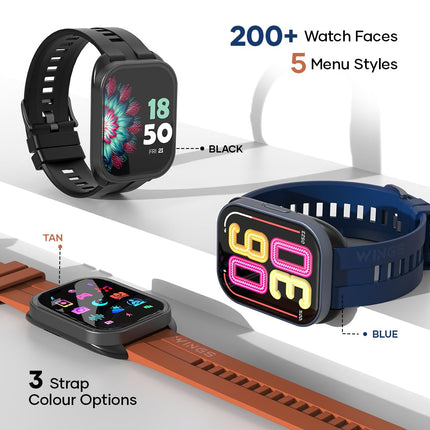 Wings Urbana Smartwatch with 2.01” IPS LCD Screen, Digital smartwatch Android smartwatch with Ai Voice Assistant, IP68 Water & Dust Resistant.