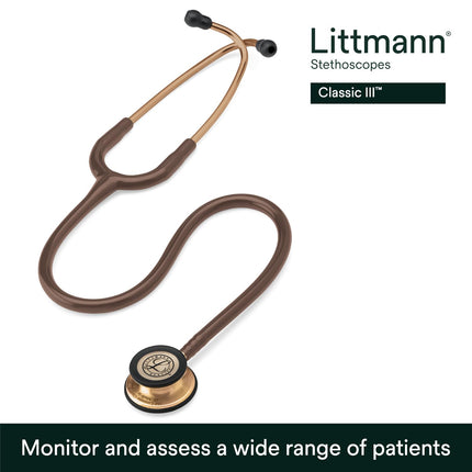 3M Littmann Classic III Monitoring Stethoscope, Copper-Finish Chestpiece, Chocolate Tube, 27 inch, 5809 (BRAND NEW/SEALED)
