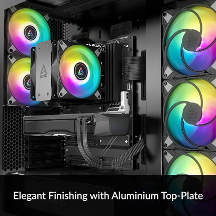 ARCTIC Freezer 36 A-RGB (Black)- CPU Cooler with Push-Pull, Two Pressure-optimised 120 mm P Fans and ARGB Lighting, Fluid Dynamic Bearing, 200–2000 RPM, 4 Heatpipes, incl. MX-6 Thermal Compound