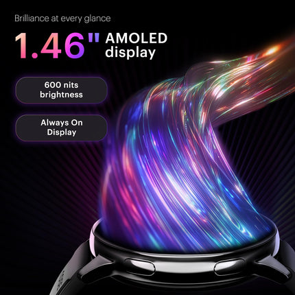 Noise Newly Launched Vortex Plus 1.46” AMOLED Display, AoD, BT Calling, Sleek Metal Finish, 7 Days Battery Life, All New OS with 100+ Watch Faces & Health Suite (Space Blue)