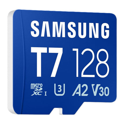 Samsung T7 microSDXC, 128GB, 170 MB/s Read, A2, U3, V30, Memory Card for Gamers & Video Creators, Compatible with Smartphone, Tablet, Laptop, Action Camera, Drone & Gaming Console (MB-MB128T/WW)