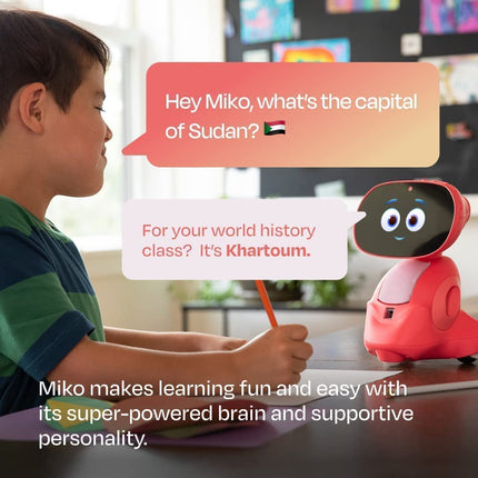 Miko 3: AI-Powered Smart Robot for Kids | STEAM Learning & Educational | Interactive Robot with Learning apps & Unlimited Games | Birthday Gift for Girls & Boys Aged 5-12| Red - Unboxify