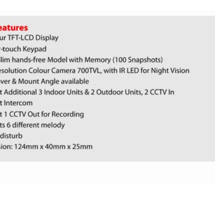 CP PLUS CP-PVK-70TH 7 Color Video Door Phone Kit