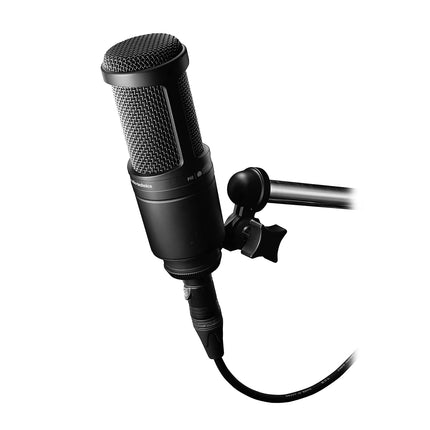 Audio-Technica AT2020 Cardioid Condenser Studio XLR Microphone, Ideal for Project/Home Studio Applications, Black | Project/Home Studio Applications, Black - Unboxify