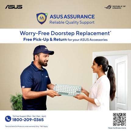 ASUS Wireless Mouse MD102 2.4GHz Mode, Ergonomic Design, Silent, Reliable, Dual Mode Connectivity, Adjustable DPI, 10 Million Click Life, Dark Grey