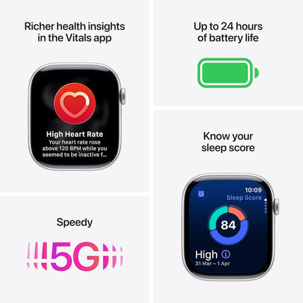 Apple Watch Series 11 GPS + Cellular 46mm Natural Titanium Case with Natural Milanese Loop - S/M