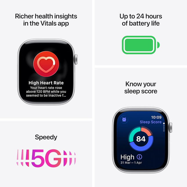 Apple Watch Series 11 GPS + Cellular 46mm Natural Titanium Case with Natural Milanese Loop - S/M