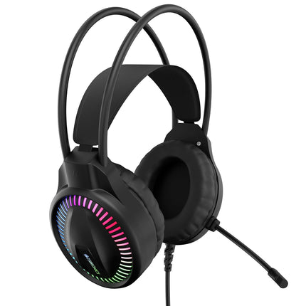 ZEBRONICS Blitz C Dolby Atmos Gaming Over Ear Wired Headphone, 50Mm Neodymium Drivers, Padded Headband, Lightweight & Comfortable, RGB Lights, Flexible Mic, Type-C Connector, Black - Unboxify