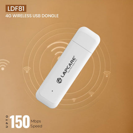 Lapcare LDF72 Single_Band 4G Fast Wireless USB Dongle with All SIM Network Support with Upto 150Mbps Data Speed, Connect Upto 10 Wi-Fi Device Enable Same Time, 1Year Warranty - Unboxify