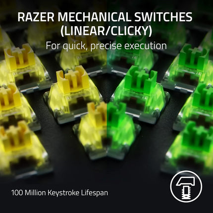 Razer BlackWidow V4 Pro Smartchoice Mechanical Gaming Keyboard, Green Switch Clicky Keys, RGB Chroma Backlit, Programmable Macro Dial, Magnetic Wrist Rest, USB Wired, Anti-Ghosting, US Layout