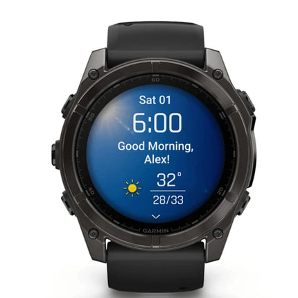 Garmin Fenix 8 51mm, AMOLED, Sapphire, Titanium, Black/Pebble Grey Band, Black - Unboxify