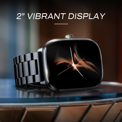 Noise New Macro Smart Watch with 2.0” HD Display,Metallic Finish BT Calling, Functional Crown, 7 Days Battery Life, Sleep Tracking, 200+ Watch Faces (Elite Silver)