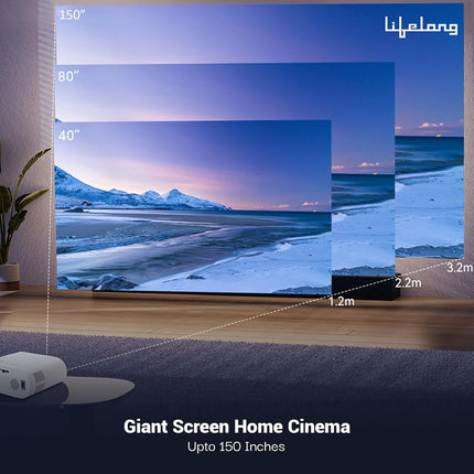 Lifelong Electronics TruePixel Smart Projector | Android, 1080P Full HD Native & 4K Ultra HD Support | 6000 Lumens | for Room & Outdoors | All OTT Apps | WiFi/BT, Mirroring, USB, HDMI, Speakers
