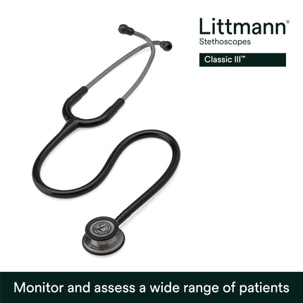 3M Littmann Classic III Monitoring Stethoscope, Smoke-Finish, Black Tube, 27 inch, 5811 (BRAND NEW/SEALED)