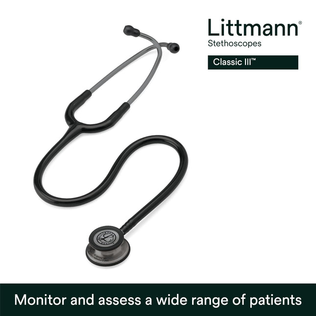 3M Littmann Classic III Monitoring Stethoscope, Smoke-Finish, Black Tube, 27 inch, 5811 (BRAND NEW/SEALED)