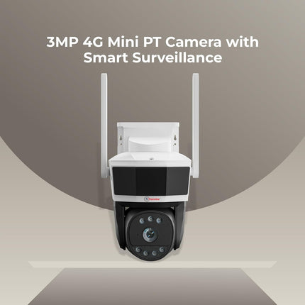 Trueview 3MP 4G Mini PT CCTV Camera | BIS-ER (STQC Certified) | All Time Colour Night Vision | SIM Based Security Camera | Human Detection | 2-Way Audio |256 GB Memory Card & Cloud | Alexa | T18291SF