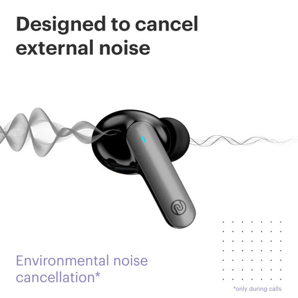 Noise Buds Pop Truly Wireless Earbuds with Environmental Cancellation & Quad Mic for Crisp Calling| Transparency Mode & in-Ear Detection, 30-Hour Playtime with Type C Charging (Gunmetal Grey)