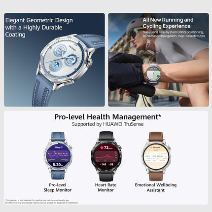 Huawei Watch GT 5 46mm Smartwatch, Up to 14 Days Battery Life, iOS & Android Compatible,Built in Maps, Pro-Level Sports Call&Message Reply, (Blue, 46mm)