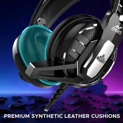 Ant Esports H520W Smartchoice Gaming Headset with Mic, Wired 3.5mm Over-Ear, 50mm Bass Drivers, Noise Isolating, Lightweight Comfort, Multi-Platform (PC/PS4/Xbox/Switch/Mobile), Black - Unboxify