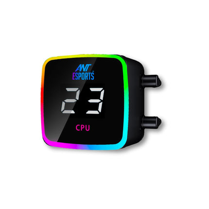 Ant Esports ICE Flow 240 ARGB 240mm ARGB Liquid Cooler/AIO with Display - Black | Support Intel & AMD CPU Socket AM5, AM4, AM3, LGA1700, 1200, 2066, 1151 | Evaporation-Proof Tubing | Dual-Chamber Pump