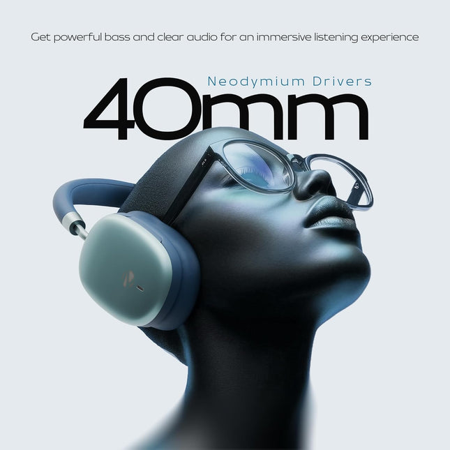 Zebronics Silencio 200T Wireless Headphones, Hybrid ANC 48dB, Upto 100Hrs Playback, 40mm Drivers, Dual Mic ENC, BT v6.0, Gaming Mode, Dual Pairing, Touch Controls, App Support, AUX