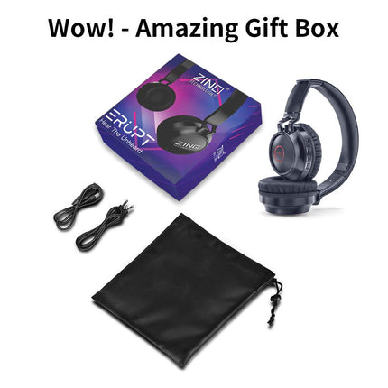 Erupt ZQHP-4155 Bluetooth Wireless On Ear Headphones with mic Mate Black