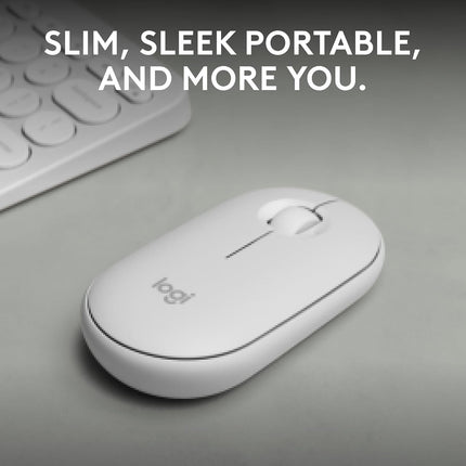 Logitech Pebble Mouse 2 M350s Slim Bluetooth Wireless Mouse, Portable, Lightweight, Customisable Button, 4000 DPI, Quiet Clicks, Easy-Switch for Windows, macOS, iPadOS, Android - Unboxify