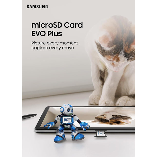Samsung EVO Plus 64GB Micro SDXC w/SD Adaptor, Up-to 160MB/s, Expanded Storage for Gaming Devices, Android Tablets and Smart Phones, Memory Card, MB-MC64SA/IN