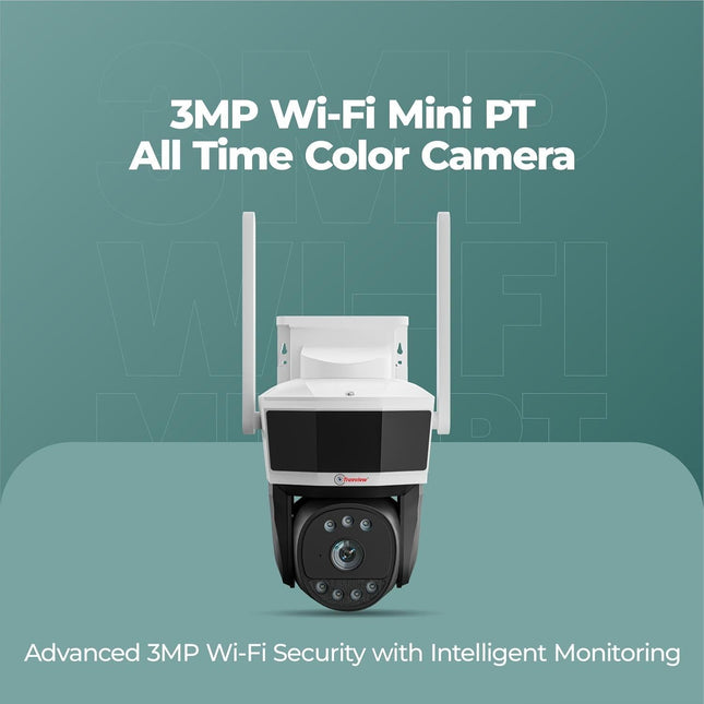 Trueview 3MP Wi-Fi All Time Colour Mini Pan-tilt CCTV Camer | STQC Approved | 360° Pan Tilt | Human Detection | 2-Way Audio | Supports 256 GB Memory Card & Cloud | Alexa | T18290S 2026 Edition